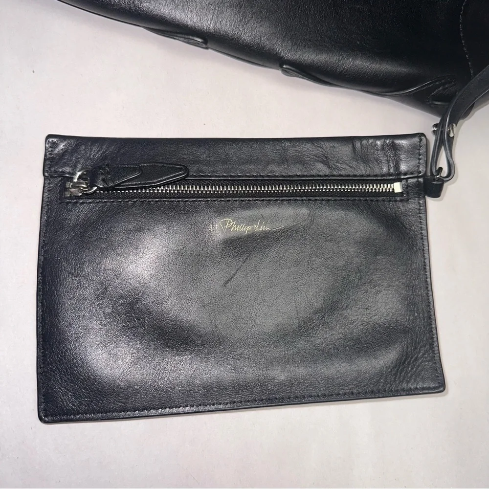 🐝🐝SOLD🐝🐝3.1 PHILLIP LIM Ames Patchwork Black Leather Flap Crossbody Bag - Picture 6 of 12